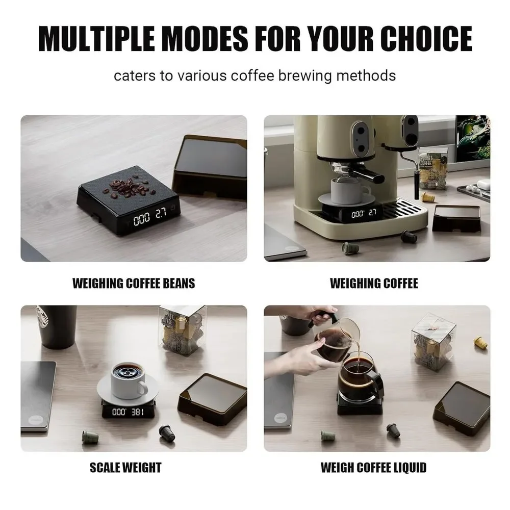 Coffee Scale with Timer - Espresso Scale with Timer Mini Rechargeable Portable